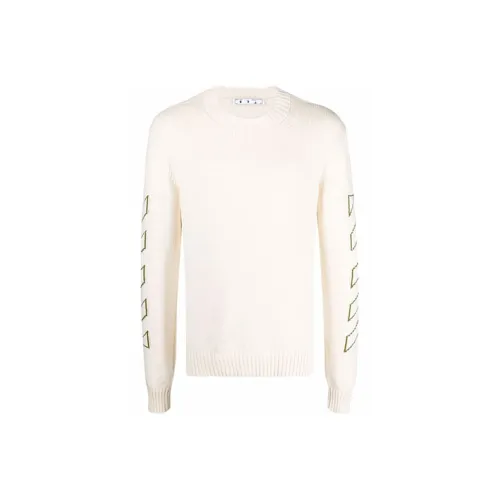 OFF WHITE Arrows Diag Stripe Knitted Crewneck