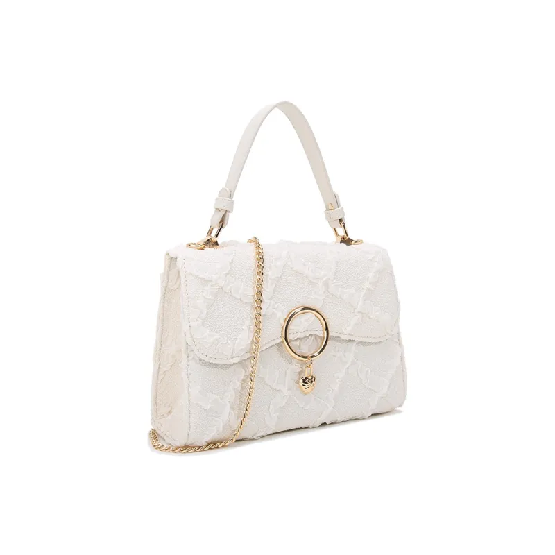 BUHOWE Polyurethane Handbag Women's White-1