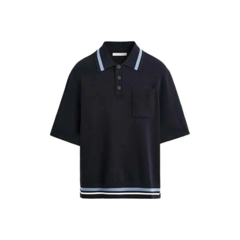 ZARA Polo Shirt Men's Deep Sea Blue-0