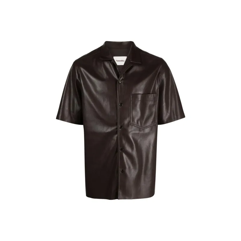 NANUSHKA Camp Faux-leather Shirt-0