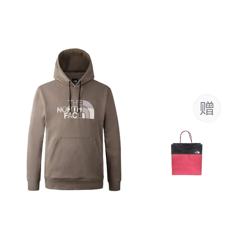 THE NORTH FACE Sweatshirt Unisex Brown+Shopping Bag-0