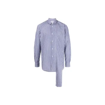 Comme Des Garçons Shirt Striped Layered Asymmetric Shirt