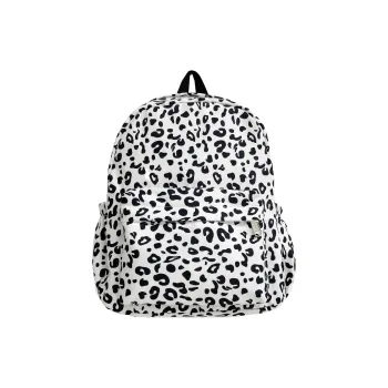 HCXK Composite Cloth Backpack Women's Black Leopard Print/Pink Leopard Print
