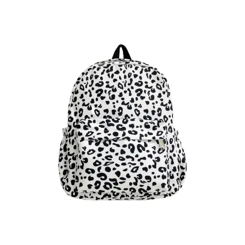HCXK Composite Cloth Backpack Women's Black Leopard Print/Pink Leopard Print