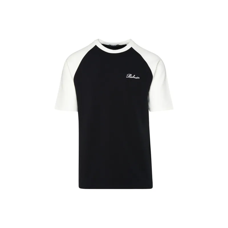 BALMAIN Round Neck Logo Embroidered T Shirt-0