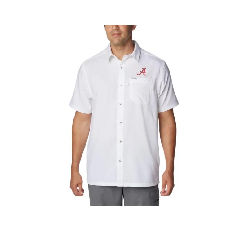 Columbia Collegiate PFG Slack Tide™ Camp Shirt Shirt Men's White-0