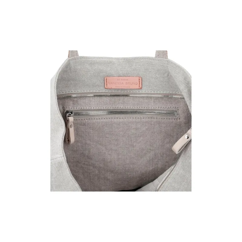 Vanessa Bruno Linen Tote Bag, Shopping Bag, Handbag, Shoulder Bag Women's Ecru-6