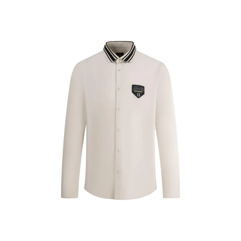 ARMANI EXCHANGE Logo patch Cotton blend Shirt-6