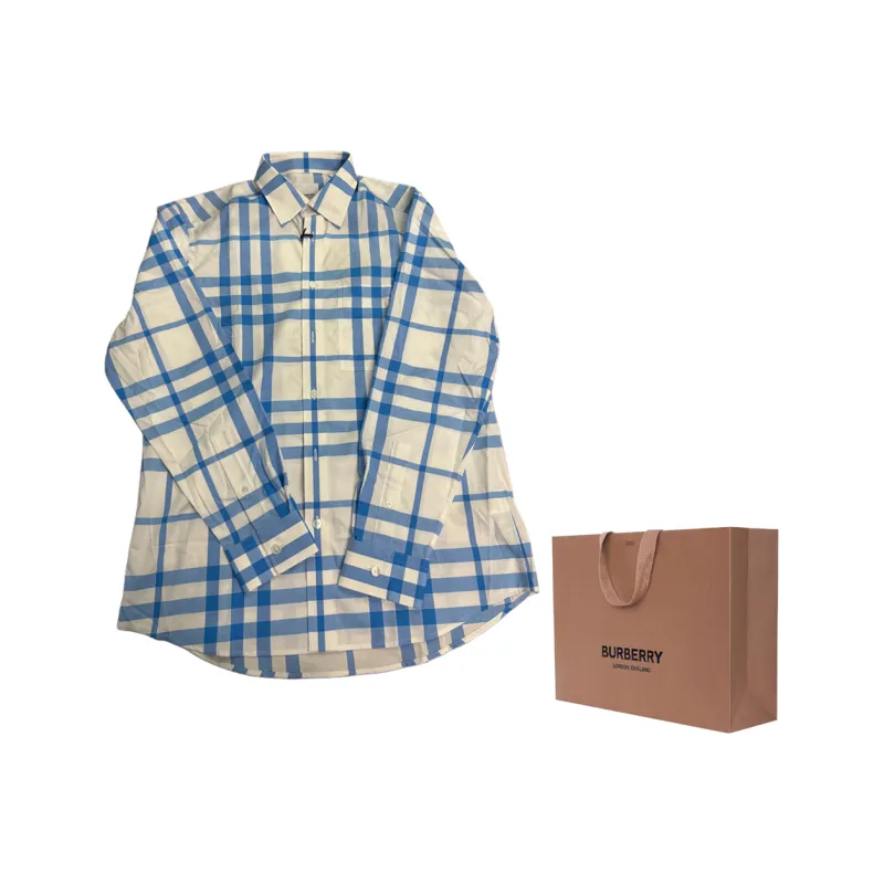 Burberry Shirts Men Blue-5