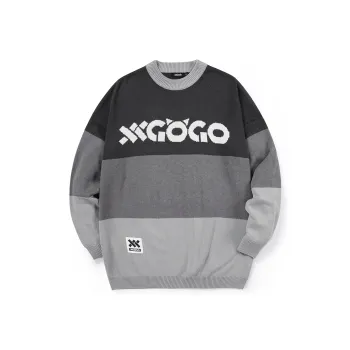 Loose Fit Sweater Unisex Black Gray Color