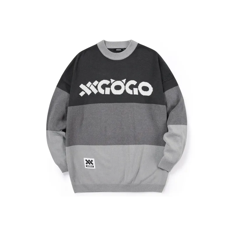 Loose Fit Sweater Unisex Black Gray Color-0