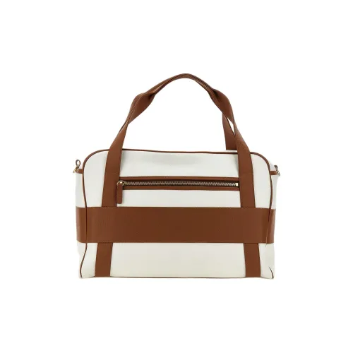 ELEVENTY FIRSTCLASS MADE IN ITALY Cotton Travel bag 12.6in Men's Brown & White