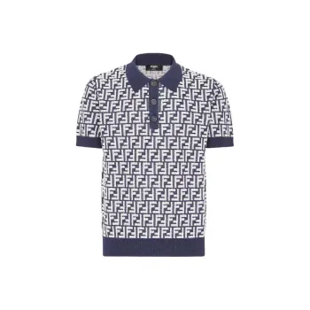 FENDI Ff Motif Short Sleeved Knit Polo Shirt