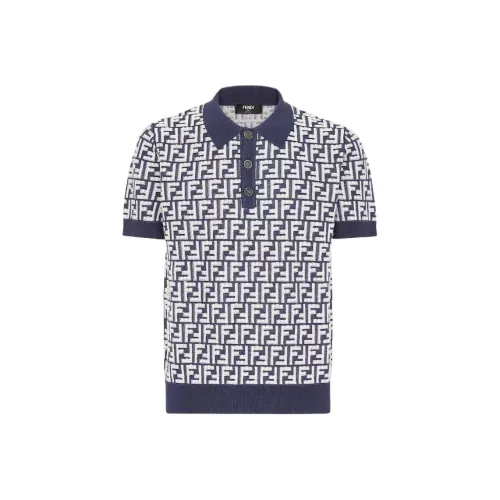 FENDI Ff Motif Short Sleeved Knit Polo Shirt