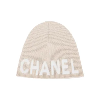 CHANEL Cashmere Beanies Women's Beige
