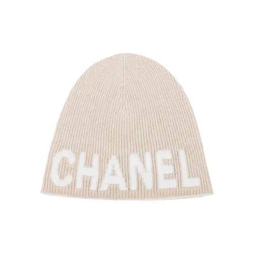CHANEL Cashmere Beanies Women's Beige