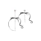 Sweet Cool Black/Gold-Plated Copper Hoop Earrings 1 Pair