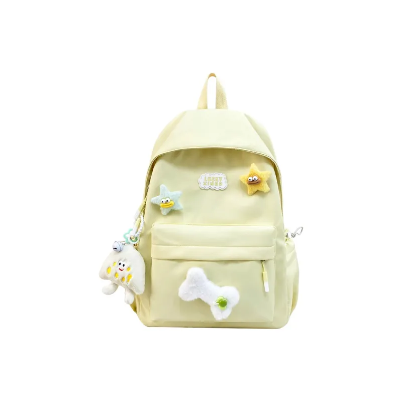 BRABOSTON Nylon Backpack Unisex Green/Yellow/White/Pink/Black-3
