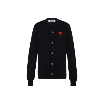 CDG Play Embroidered Logo Cardigan