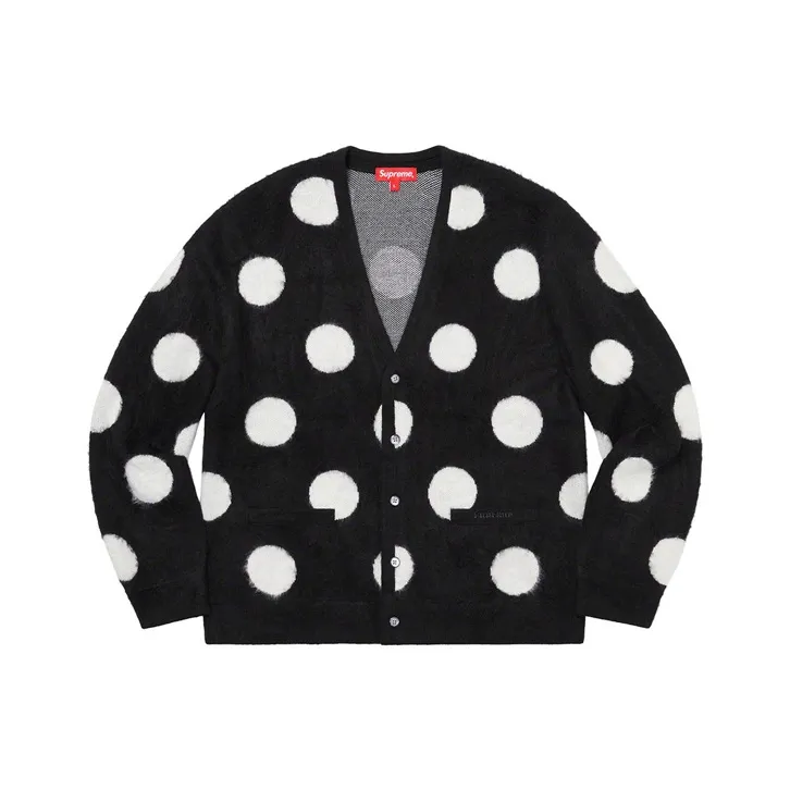 Supreme Brushed Polka Dot Cardigan-0
