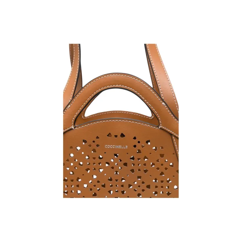 COCCINELLE Leather One Shoulder Handbag Women's Brandy Brown-2