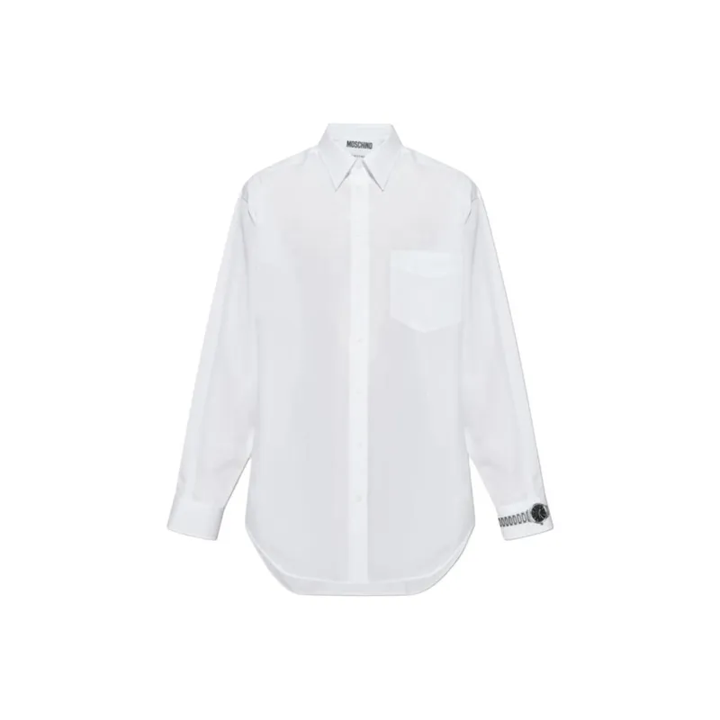 MOSCHINO Wristwatch Printed Poplin Shirt-0
