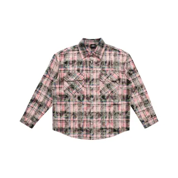 PFR AND Shirts Unisex Pink And Green Plaid