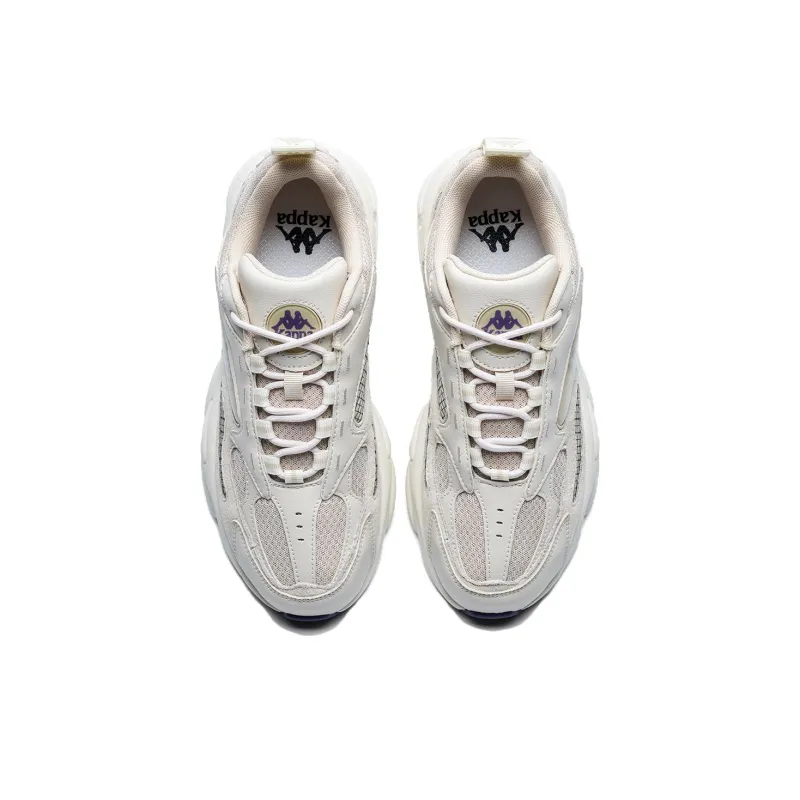 Kappa Anti Slip Wear Resistant Low Top Chunky Sneakers Unisex Cheese White-3