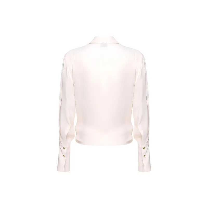 PINKO Draped Detailed V Neck Shirt-1