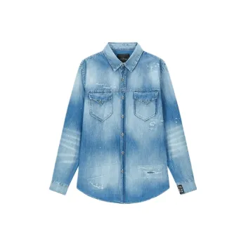 JOHN RICHMOND Shirt Men's Light Denim Blue