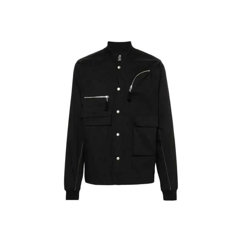 Thom Krom Band collar Multi pocket Shirt-0