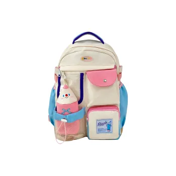 Debecca Polyester Backpack Regular Unisex Pink/Brown
