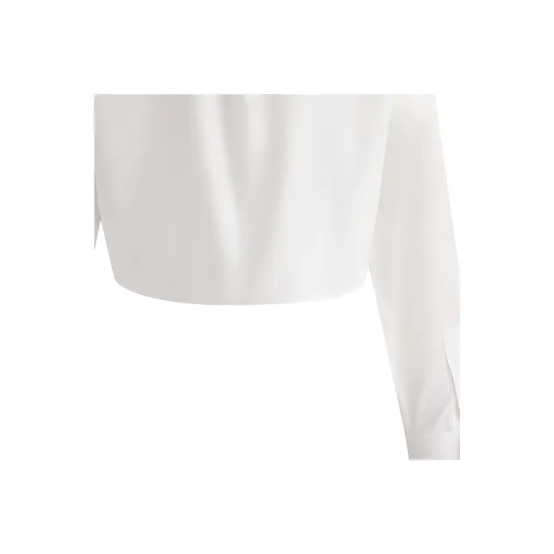 Givenchy Bow Cropped Long Sleeve Shirt 'White'-4