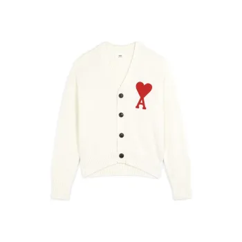 AMIPARIS Ami De Coeur Merino Wool Oversize Cardigan
