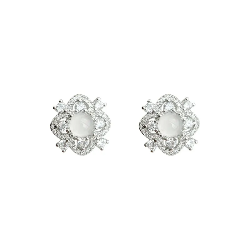 ZWU 925 Sterling Silver Needle Stud Earrings Women's-0