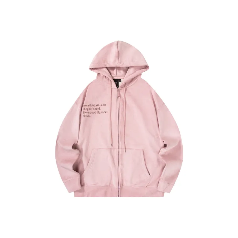 Suamoment American Casual Loose Fit Sweatshirt Coat Unisex-2