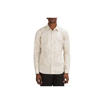 Lululemon New Venture No Stink Zinc™ Fabric Shirt Men's Shutter Patchwork Antique White