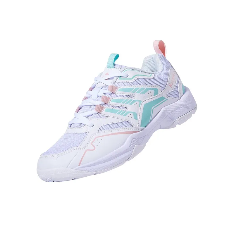 KUMPOO Cushioning, Breathable, Supportive Low Top Badminton Shoes Unisex White/Blue/Pink-1