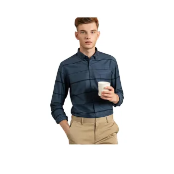 GOLDLION Shirt Men's Royal Blue Stripe