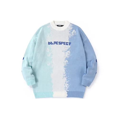 BIRDTALK Sweaters Unisex Blue With White Lettering