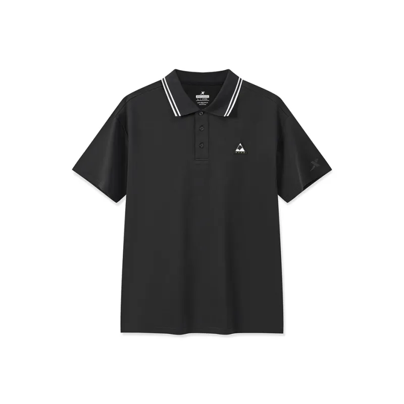XTEP Vitality Series Polo Shirt Men's Jet Black-0
