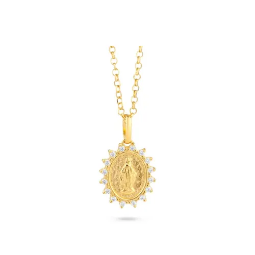 Radiant Stainless Steel, Zircon, Gold Thread Necklaces Women's Gold