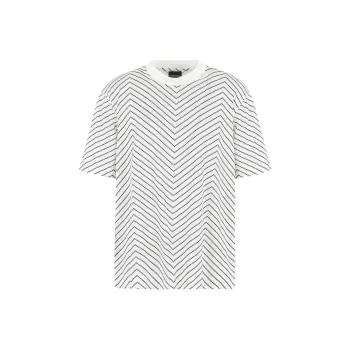 EMPORIO ARMANI Lyocell Blend jersey T shirt With Macro Chevron Print And Micro Eagle