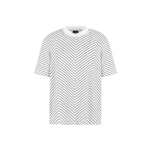 EMPORIO ARMANI Lyocell Blend jersey T shirt With Macro Chevron Print And Micro Eagle
