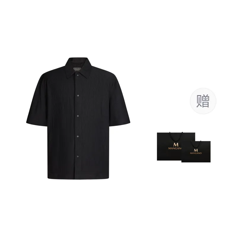 MANGANO Shirt Men's Black Comes With Brand Shopping Bag-2