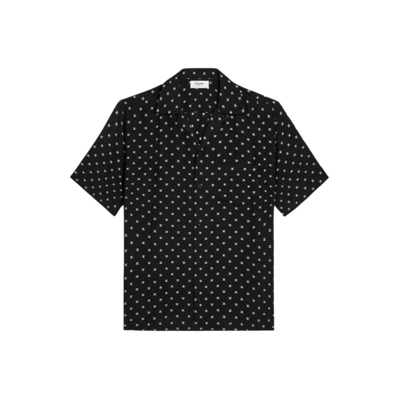 CELINE Hawaiian Shirt In Printed Viscose-0