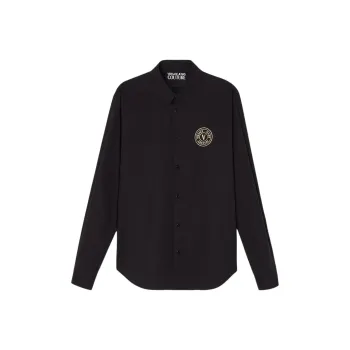 VERSACE JEANS COUTURE Logo Embroidered Button Up Shirt