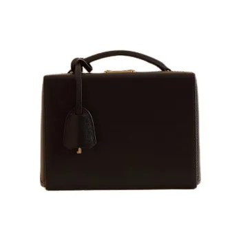 MARK CROSS Cross-Grain Calfskin Shoulder Bag Crossbody Bag Handbag Women's Black