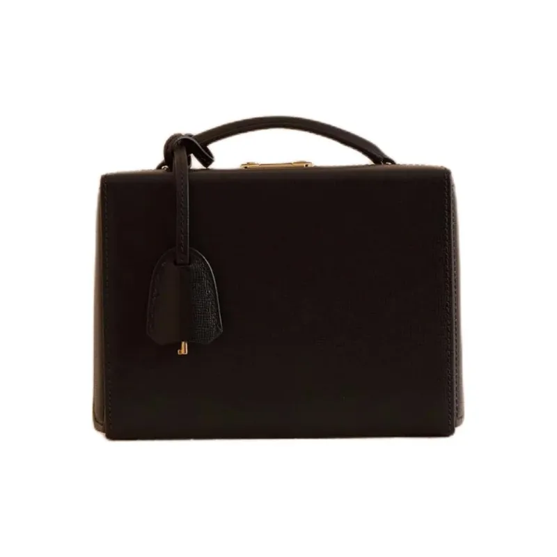 MARK CROSS Cross-Grain Calfskin Shoulder Bag Crossbody Bag Handbag Women's Black-0