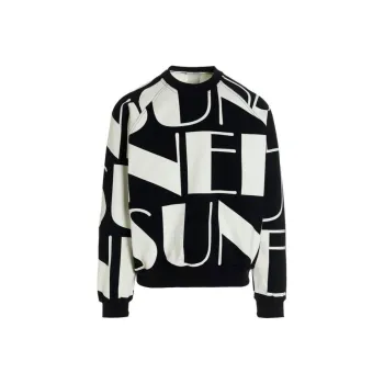Sunnei All Over Logo Printed Crewneck Sweatshirt